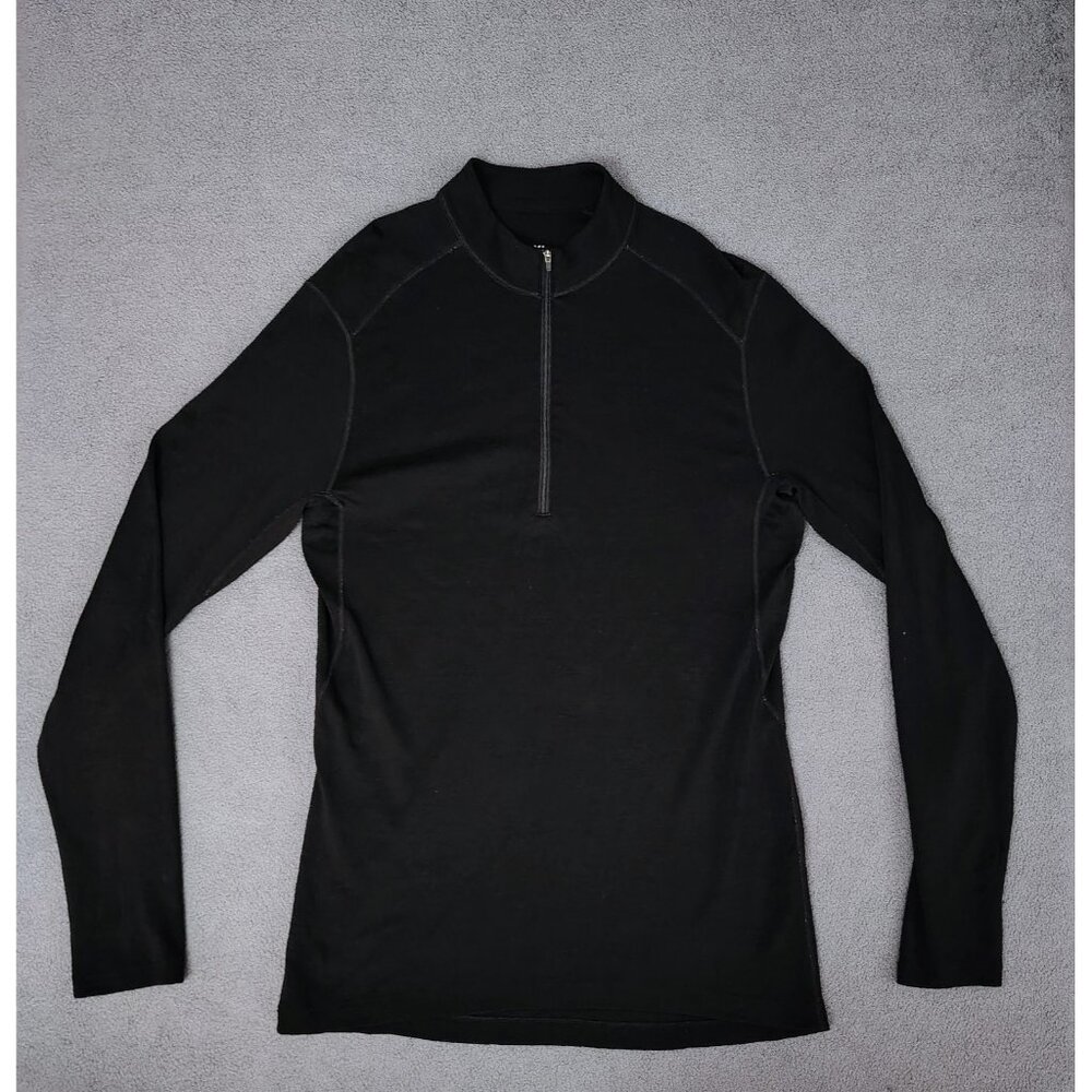 Triple Aught Design Men's Black 100% Merino Sz (XL) 1/4 Zip Long Sleeve Pullover